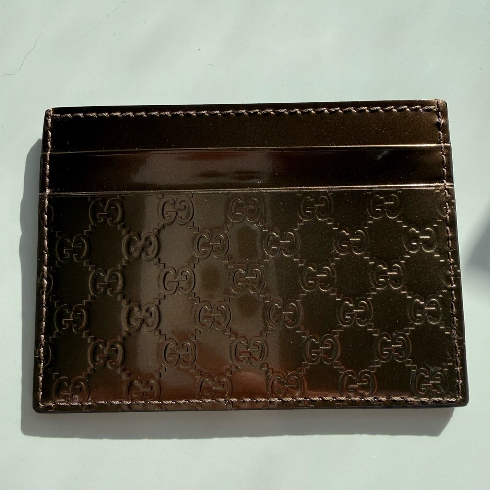 Gucci Bronze Microguccissima Leather Card Holder - Picture 4 of 7